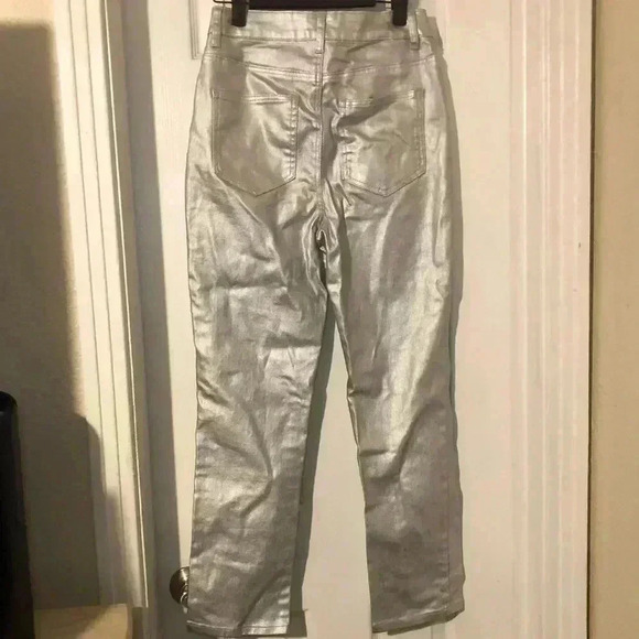 Metallic Straight Leg Jeans - Picture 7 of 11